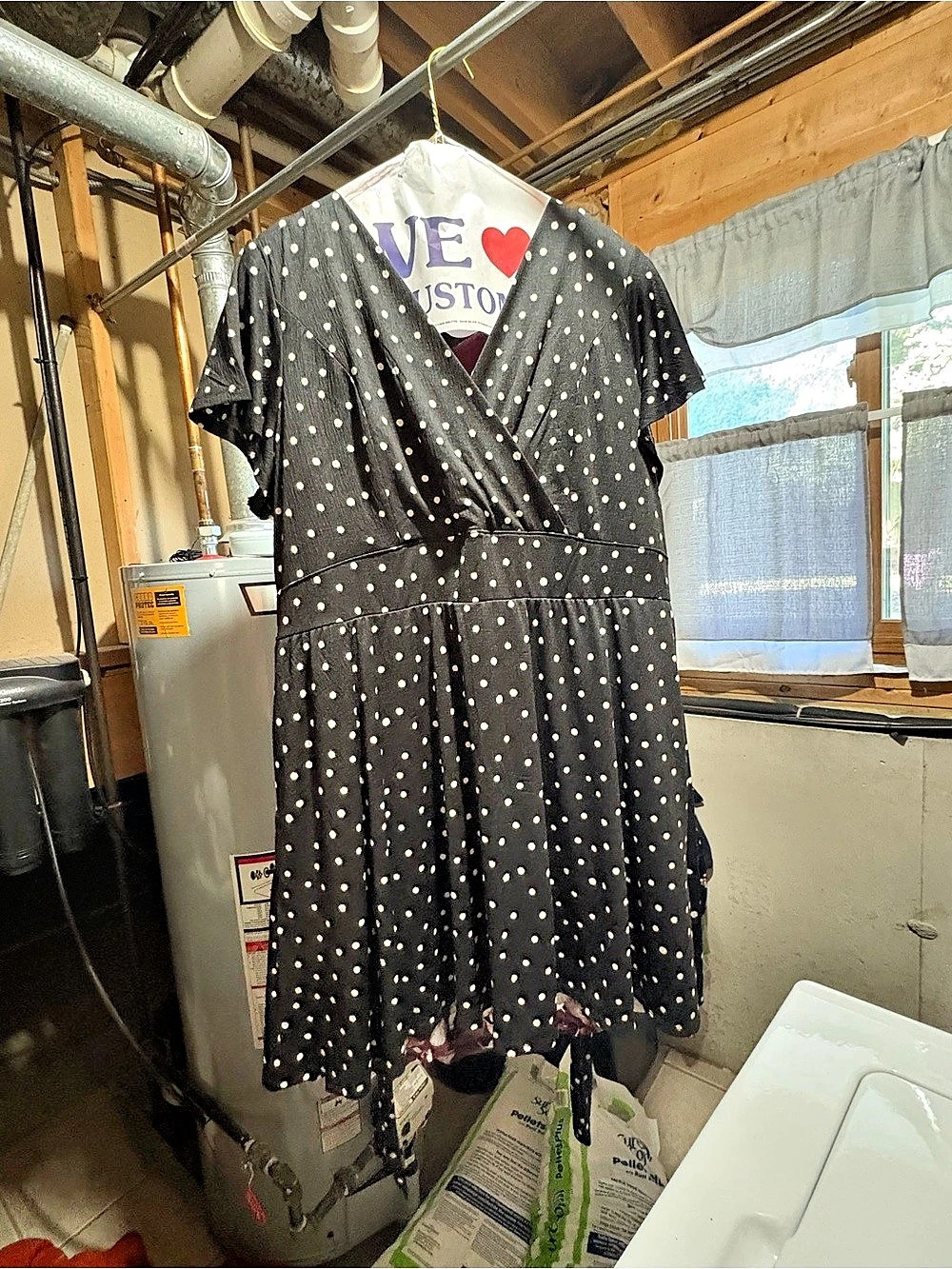 Lane Bryant Polka Dot Wrap Dress in Black & White Like New